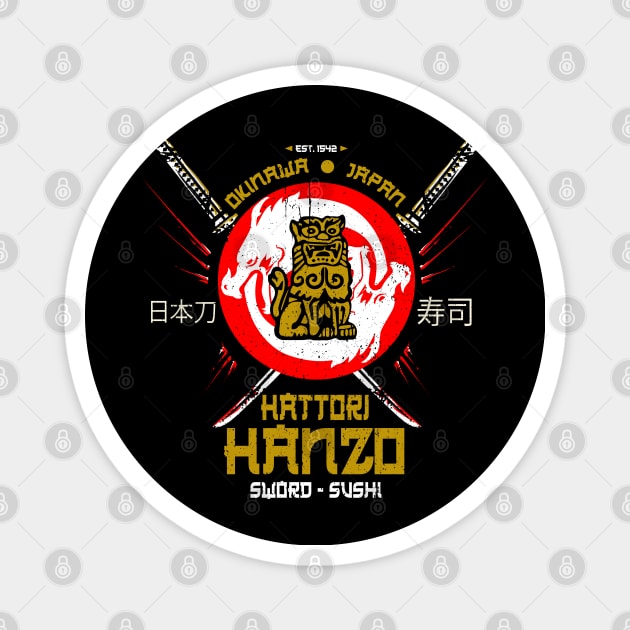 Hattori Hanzo Sword & Sushi Classic Magnet by Karate Panda